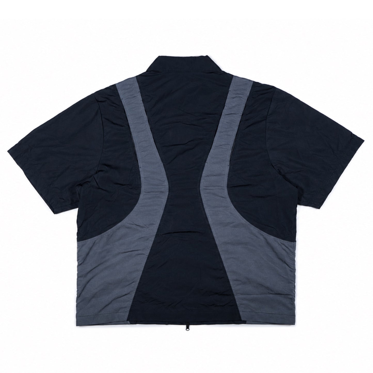 05. Zip up bowler shirt - black/gray